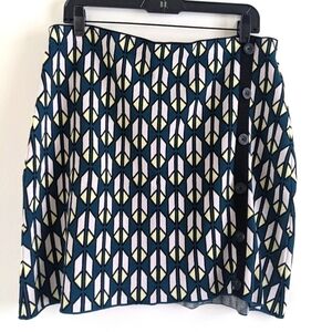 RACHEL Roy Mod Chevron Knit Sweater Mini Skirt Teal Black Mod L Tennis Preppy
